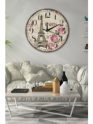 Retro Tasarımlı Duvar Saati 40 x 40 cm