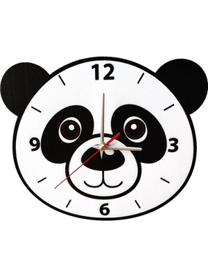 Sevimli Panda Duvar Saati Çocuk Odası Duvar Saati