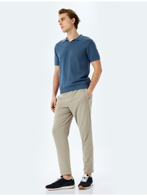 Koton Pamuklu V Polo Yaka Kısa Kollu Triko Tişört