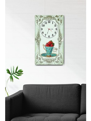 Mint Yeşili Vintage Dokulu  | Dekoratif Cam Duvar Saati