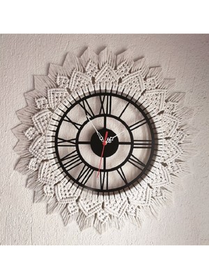 Duvar Saati, Makrome Duvar Saati, Ev Dekorasyon Ürünü