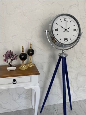 150 cm Krom Metal Ayaklı Tripod Saat