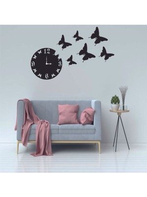 Kelebek Modeli Dekoratif Duvar Saati 1