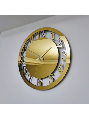 Dekoratif Gold Aynalı Duvar Saati