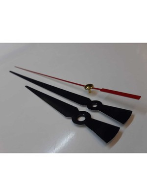 10 cm 13 cm 15 cm Akrep, Yelkovan, Saniye Sessiz Saat Mekanizması Askılı 16 mm Şaft, Siyah Renk