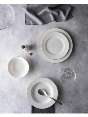 Galena 6 Kişilik 24 Parça Yemek Takımı - Beyaz/silver
