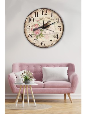 Retro Tasarımlı Duvar Saati 35X35CM