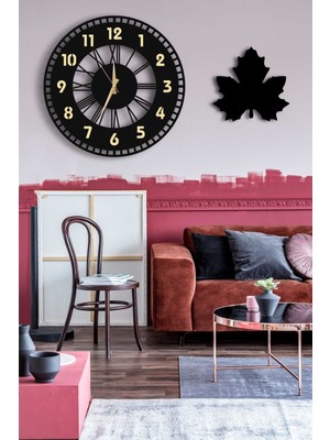 Dekoratif Duvar Saati 50X50CM + Vazo Tablo