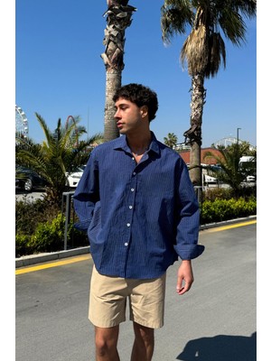 Çizgili Oversize Gömlek