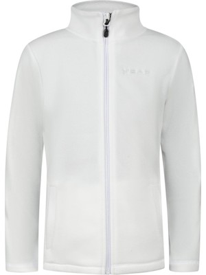 2AS Crystal Çocuk Tam Fermuarlı Ince Polar Sweatshirt Beyaz
