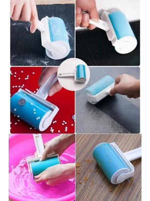 Yıkanabilir Tüy Toz Toplama Rulosu Elbise Halı Koltuk Kedi Köpek Evcil Hayvan Tüyü Temizleme Aparatı