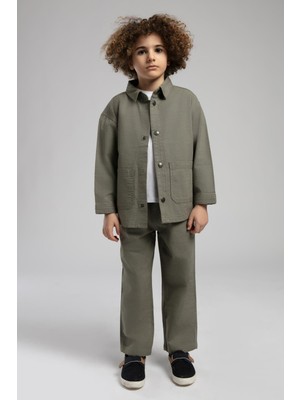Lee Cooper Wade Erkek Çocuk %100 Pamuk Dokuma Ceket Haki