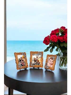 Ay Dizayn Üçlü Dekoratif Polyester Fotoğraf Çerçeveleri