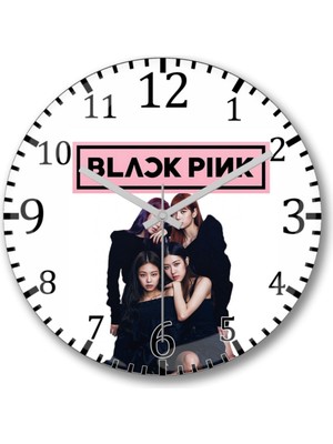 Blackpink 00 Duvar Saati Bombeli Gercek Cam