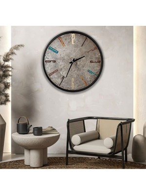 Stone Kanvas (Ahşap) Duvar Saati - 50 cm