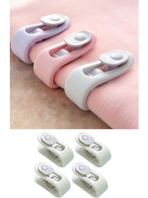 4 Adet Mandallı Yorgan Battaniye Sabitleme Klipsi Yorganınız Sabit Dursun Aleti Nevresim Tutucu