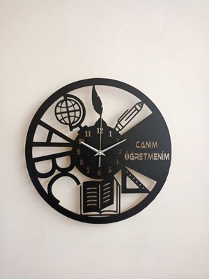 Öğretmenler Günü Ahşap Sessız Duvar Saatı