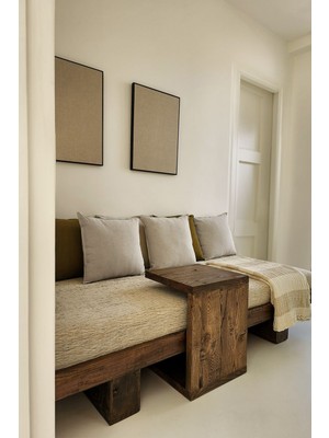 Barine Keten Karışımlı Düz Renk Kırlent Naturel