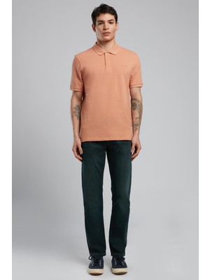 Lee Cooper Twins Erkek %100 Pamuk Polo Yaka T-Shirt Somon