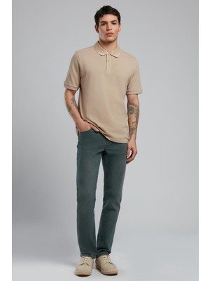 Lee Cooper Jagger Erkek Slım Straıght Dar Kesim Normal Bel Düz Paça Jean Pantolon Yeşil