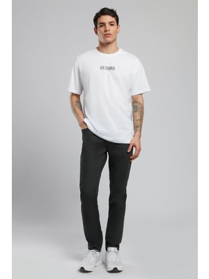 Lee Cooper Jack Erkek Slım Dar Kesim Yüksek Bel Dar Paça Jean Pantolon Antrasit