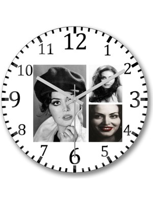 Türkan Şoray Duvar Saati Bombeli Gercek Cam