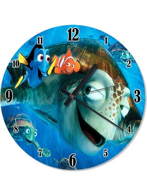 30 cm Çap Kayıp Balık Nemo Çocuk Odası Duvar Saati