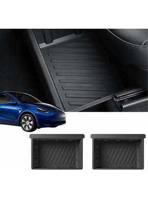 Tesla Model Y Ön Koltuklar Altına Takılan Saklama Alanı , 2 Adet Set Olarak, Siyah Renk