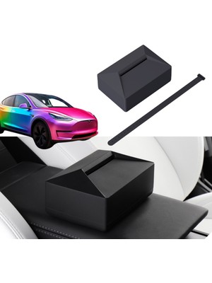 Tesla Model Y / Model 3 Koltuk Arkasına Veya Orta Konsola Takılan Cybertruck Mendil Kutusu , Siyah Renk