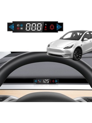 Tesla Model Y / Model Çoklu Fonksiyonları Gösteren Havalandırmaya Takılan Ekran Göstergesi, Hud, Siyah Renk