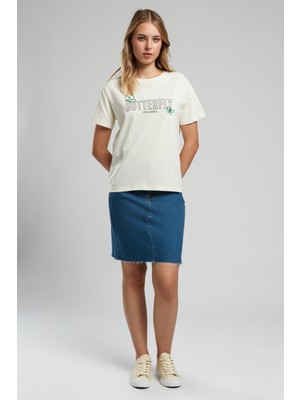 Lee Cooper Butterfly Kadın O Yaka T-Shirt Açık Sari