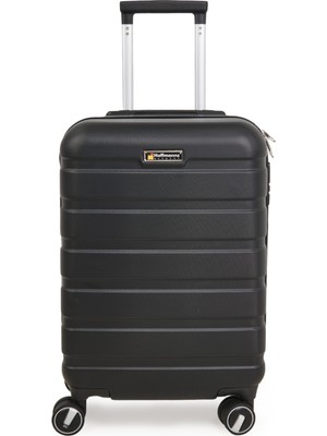 Hoffmanns Titan Kabin Boy ABS Valiz Siyah 57x37x23 cm Su Geçirmez ve Kırılmaz Özellikte