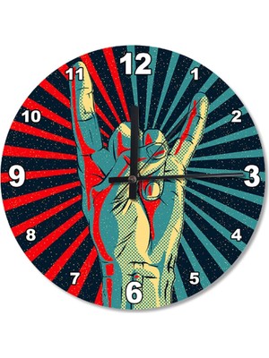 30 cm Çap 13 Temmuz: Rock Dünya Günü Ahşap Duvar Saati