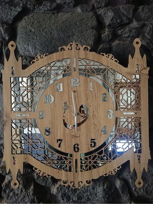 Duvar Saati 50 cm Ottoman Serisi Ahşap ve Ayna