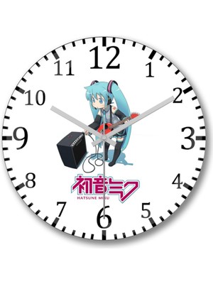 Hatsune Miku Bombeli Cam Duvar Saati