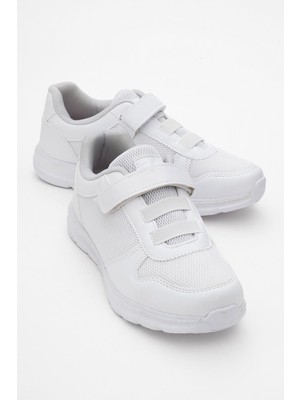 Ccway Kadın Cırtlı Anorak Spor Ayakkabı Beyaz Beyaz