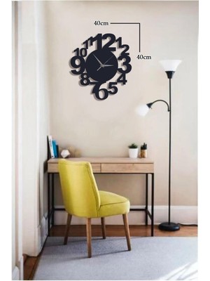 Büyük Rakamlı Dekoratif Ahşap Duvar Saati 40X40CM