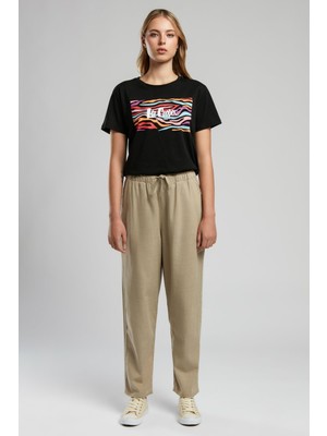 Lee Cooper Alberta Normal Bel Konik Kesim Daralan Paça Bej Kadın Pantolon
