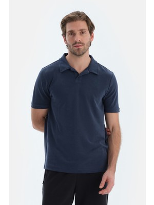Indigo Polo Yaka Kısa Kollu Modal Pike Tişört