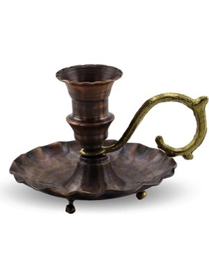 Bakır Şamdan Mumluk Eskitme Şinanay