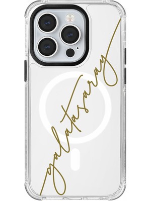 iPhone 14 Pro Uyumlu Galatasaray El Yazı Şeffaf Magsafe Lisanslı Telefon Kılıfı