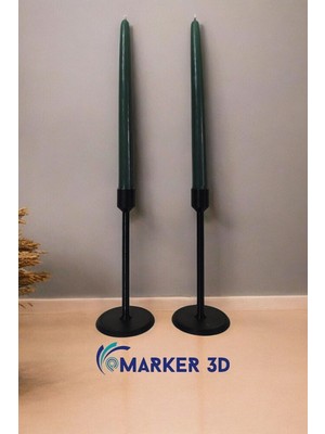 Dekoratif Modern Tarz Plastik Şamdan Mumluk 2'li Set 3D Plastik Baskı