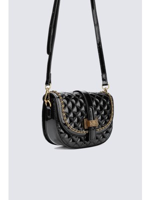 Kriste Bell Siyah Rugan Postacı Kadın Çanta