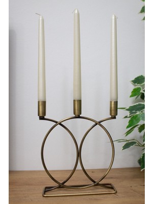 Eskitme Dore Şamdan Mumluk Dekoratif Mumluk Geometri Kaplama Metal Paslanmaz 20  cm  Ev Dekorasyon