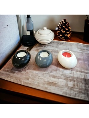 3 Renk Beton Mumluk (Siyah Beyaz Gri)