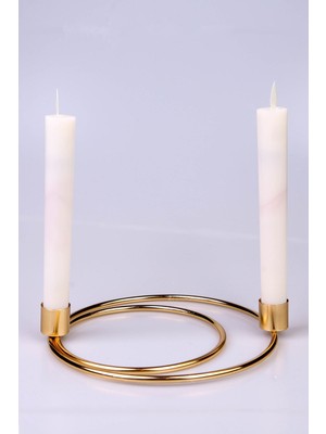 Altın Halka Mumluk 2'li