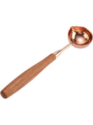 Ahşap Sap Mum Mühürü Eritme Kaşığı 2 Farklı Renk Seçeneği Bakır