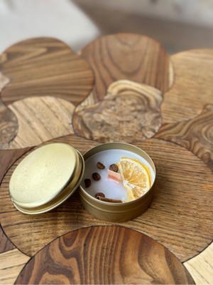 Dekoratif Çıra Fitil Metal Kap Mum