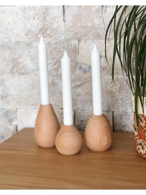 Ahşap Tasarım Mumluk Şamdan Set