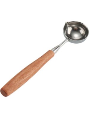 Ahşap Sap Mum Mühürü Eritme Kaşığı 2 Farklı Renk Seçeneği Gümüş